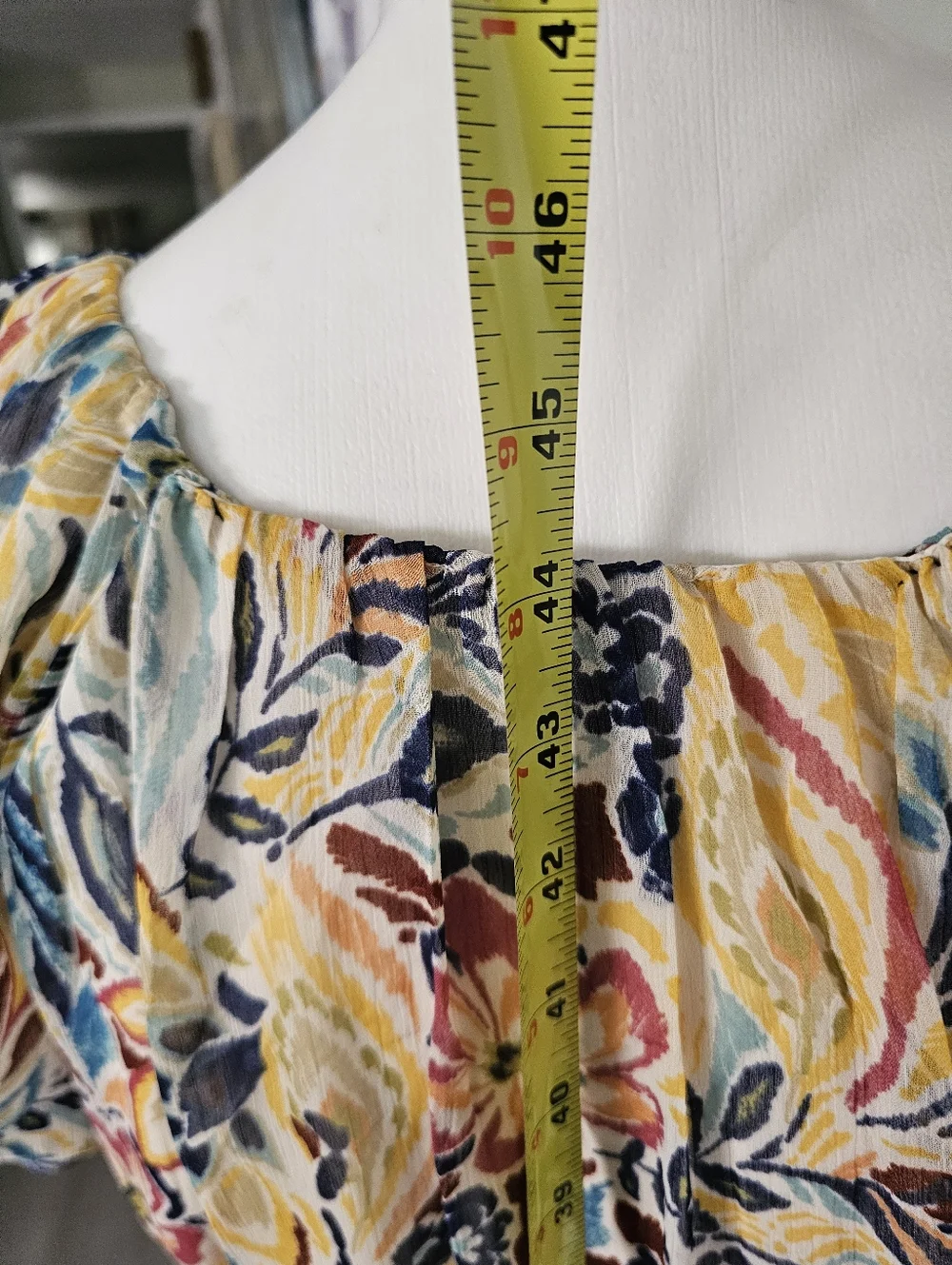 Anthro Patrons of Peace Floral Tiered Midi Dress Sz L (10-12) Boho Puff Sleeve - Picture 10 of 12